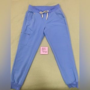 FIGS ceil blue Zamora jogger scrub pants small petite